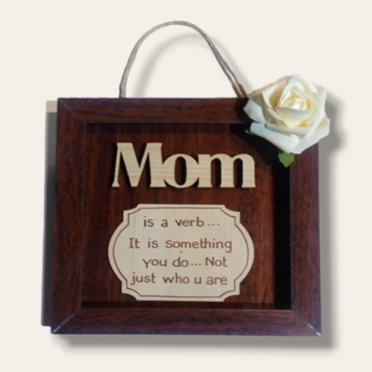 MOM wooden shadow box