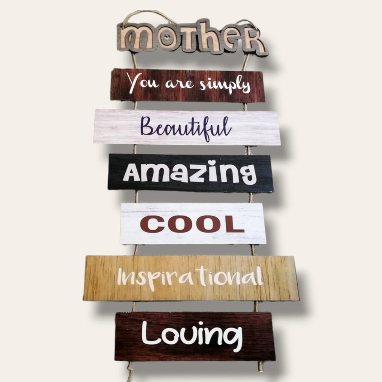 MOTHER Wooden strips wall art