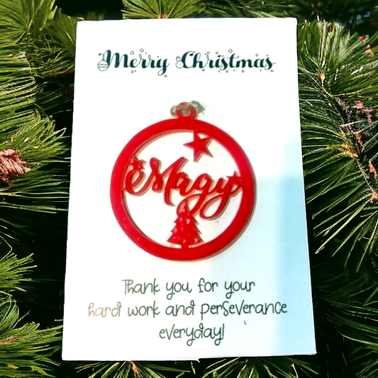 Personalized Acrylic ornament on card
