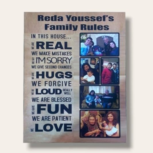 Family rules wall art