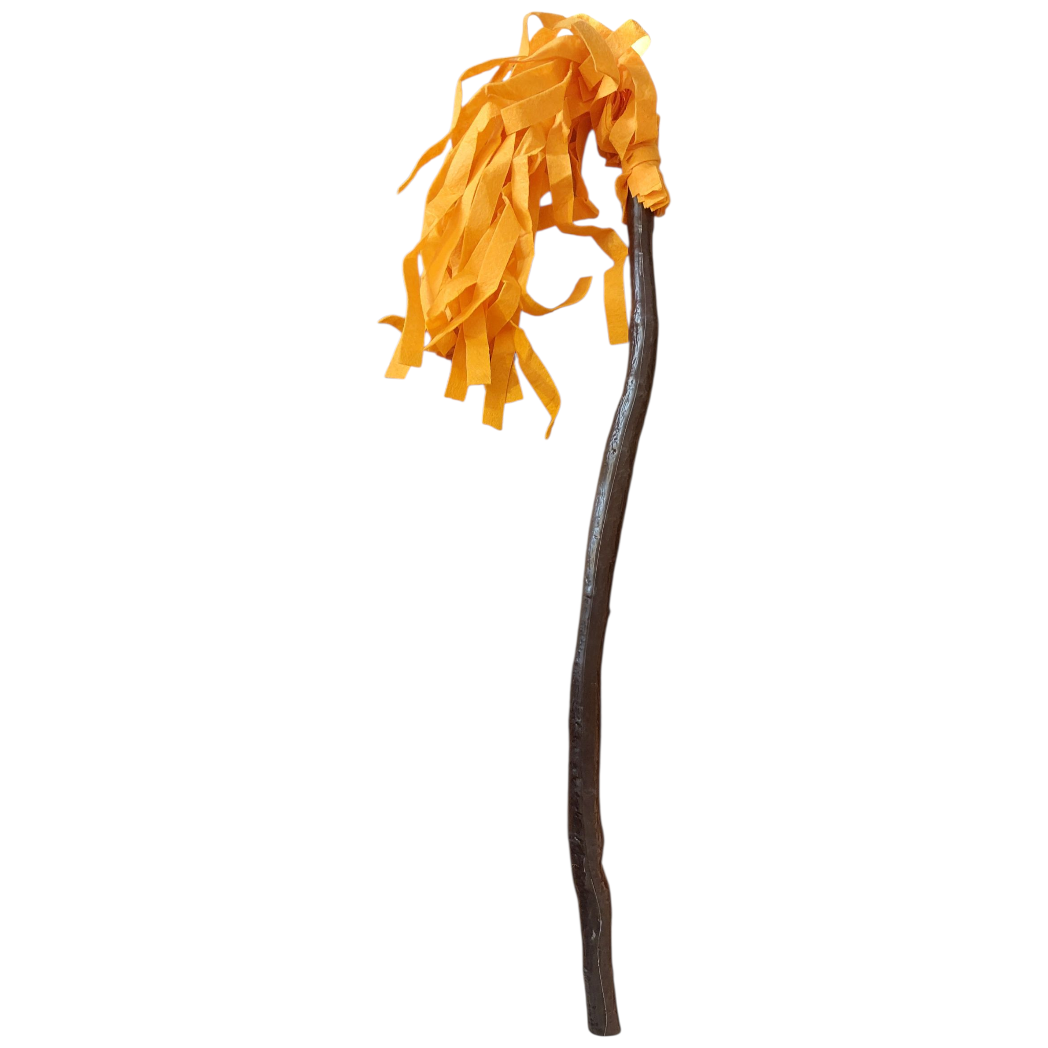Plastic witch broom with felt bristles
