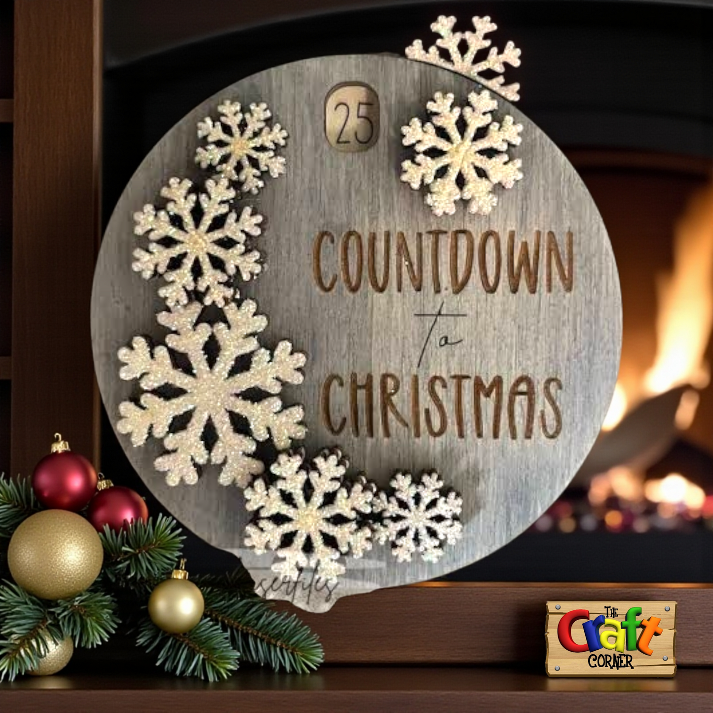 Christmas countdown: Days until Christmas snowflakes