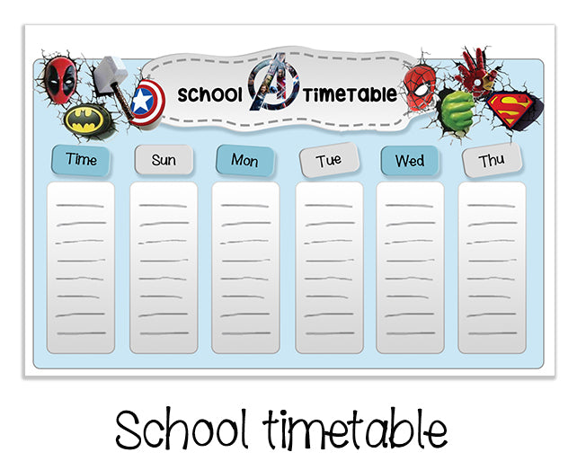 ""Avengers" School labels packs