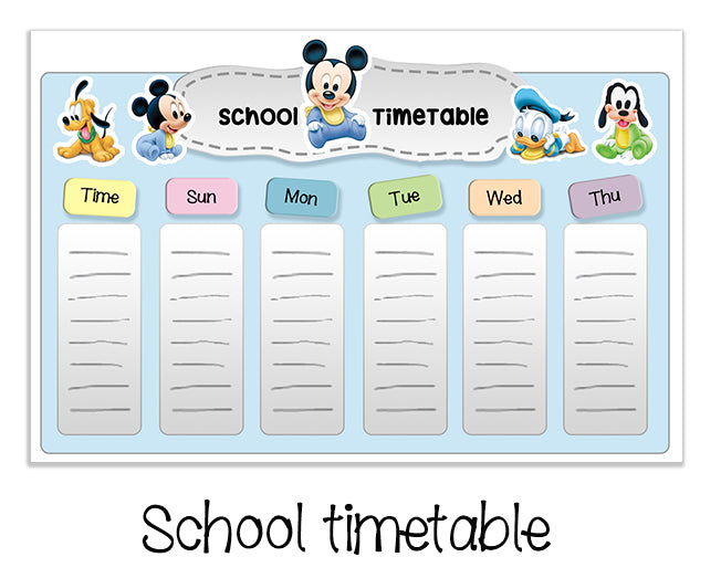 ""Baby Mickey" School labels packs