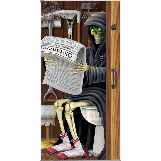 Halloween Door cover (Skeleton on toilet 2)