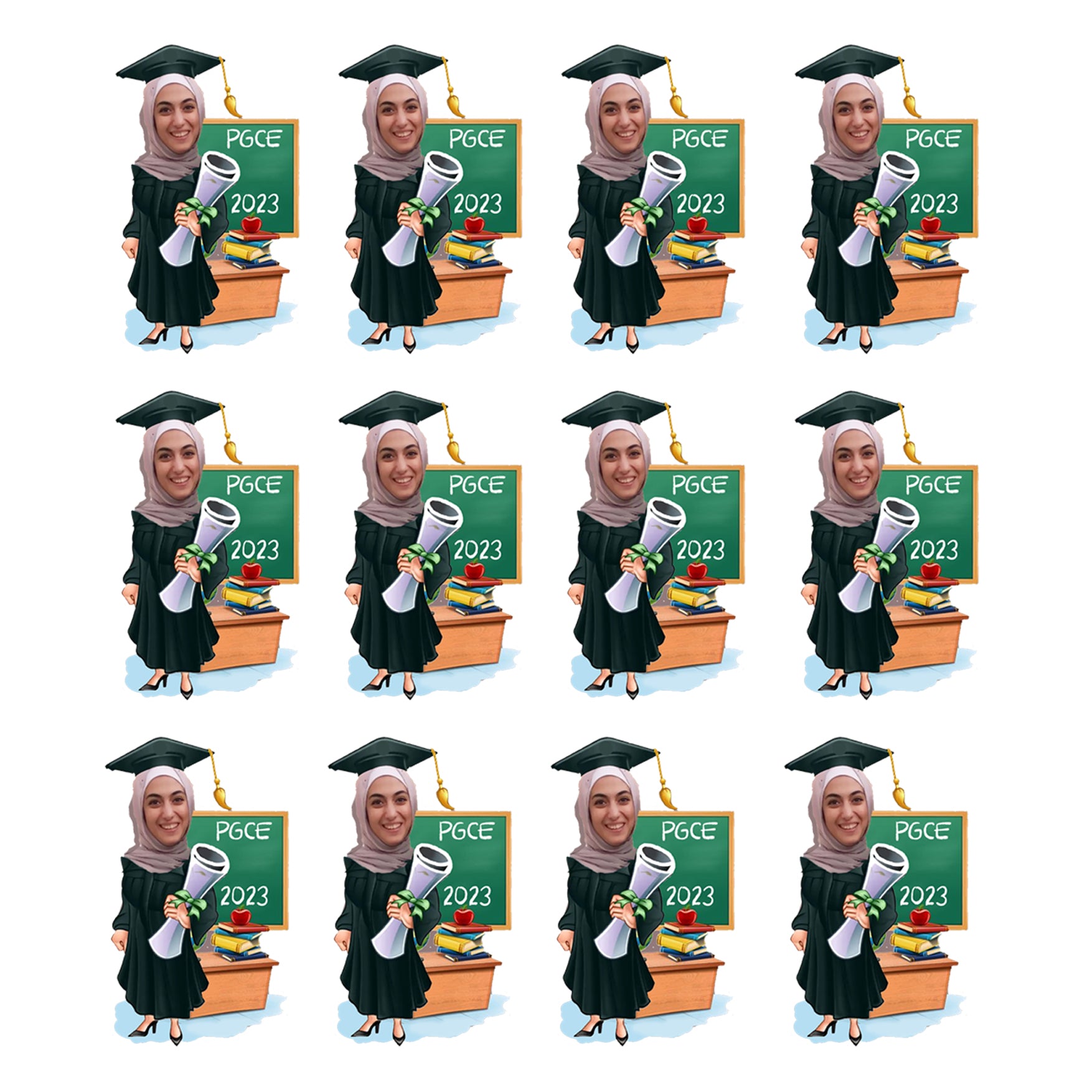 Caricature sticker sheet