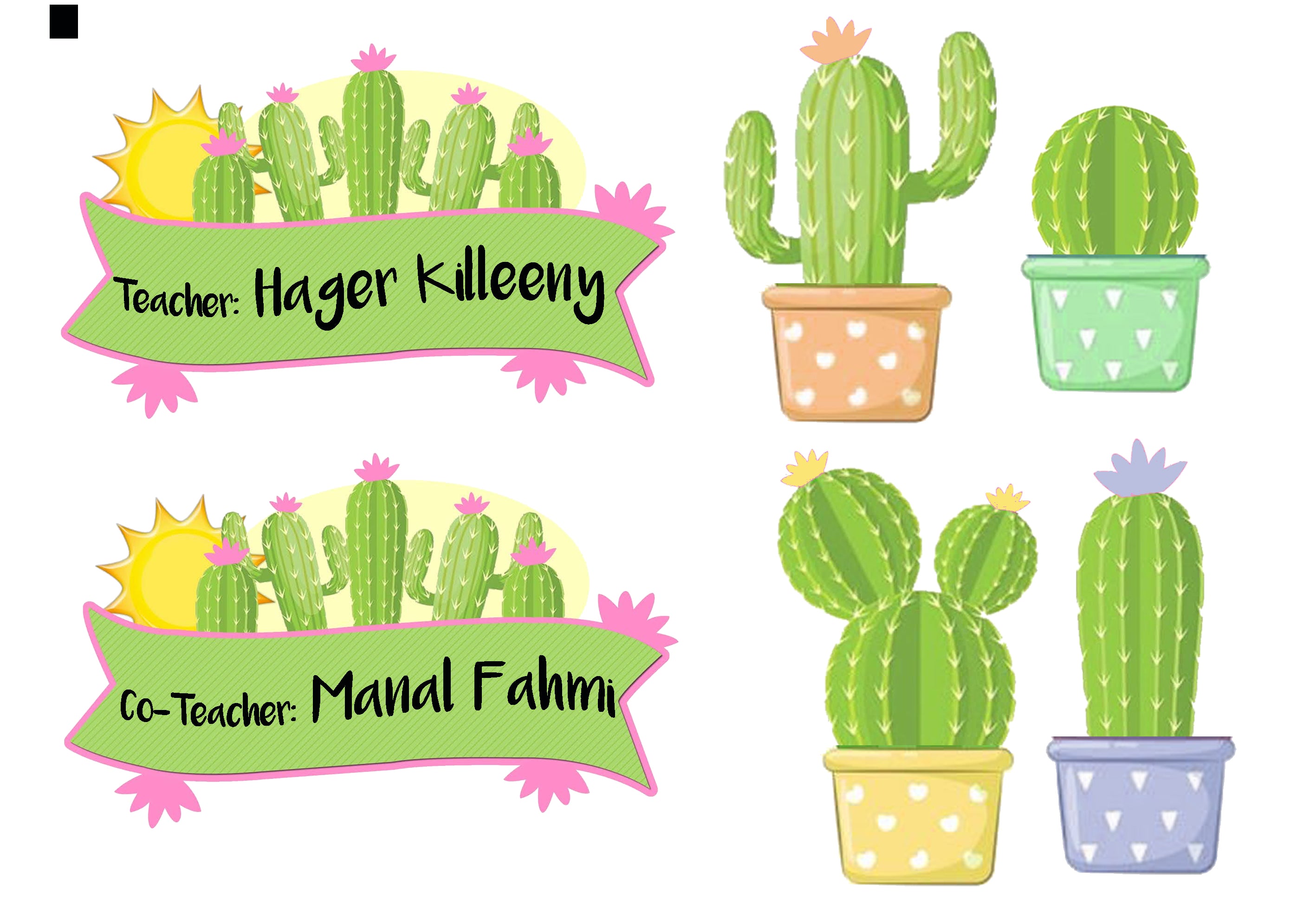 Cactus Welcome Board Set