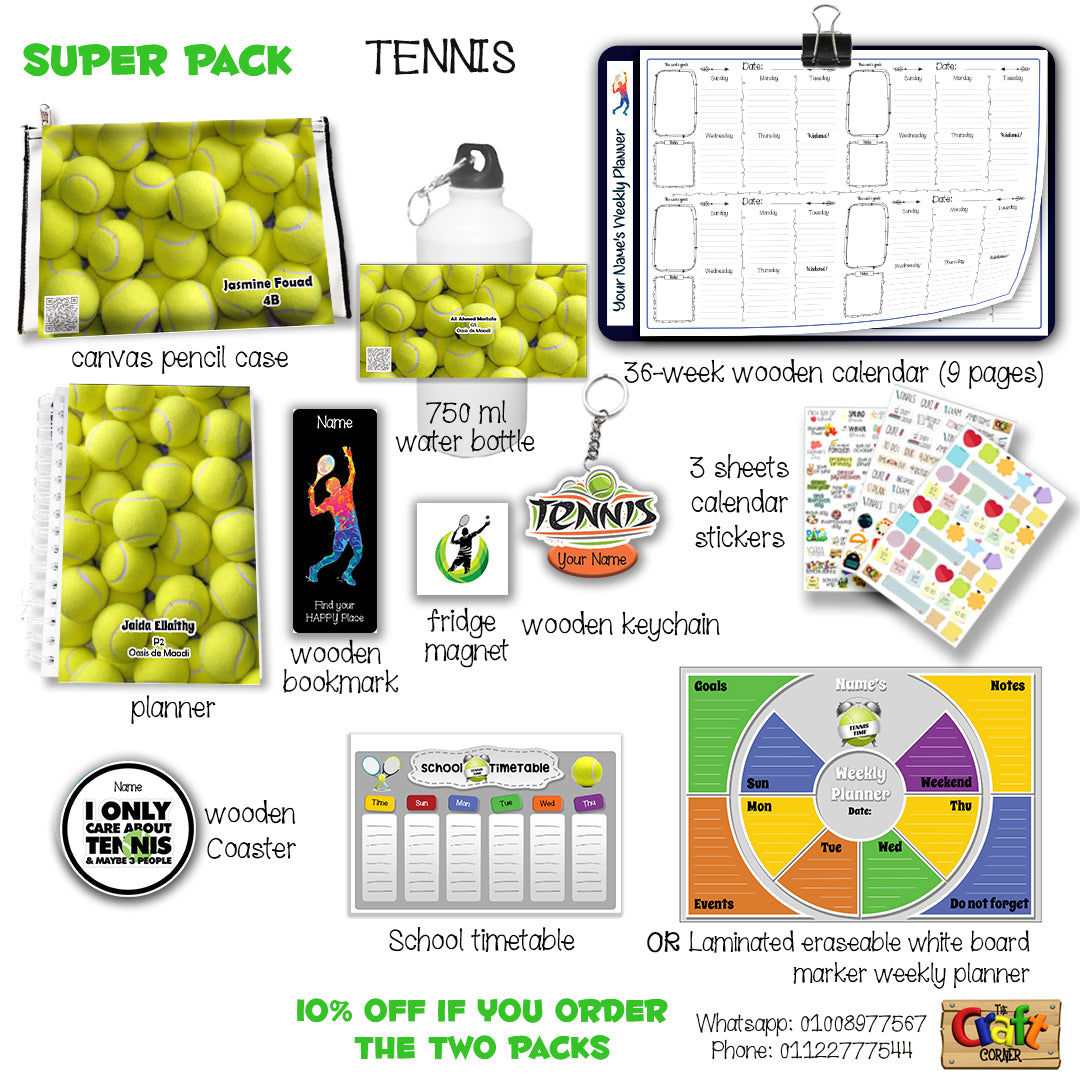 ""Tennis" School labels packs