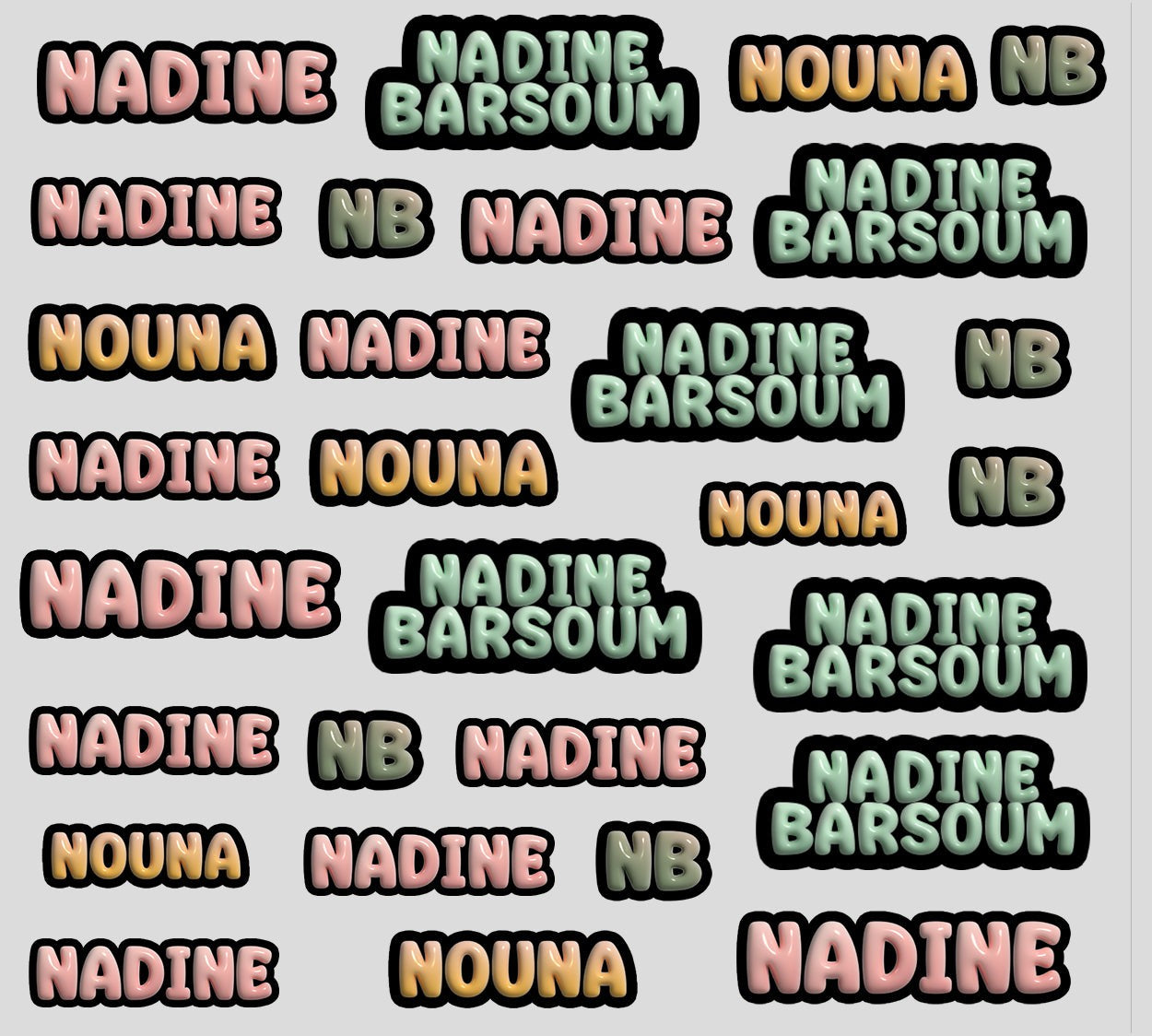 The Craft Corner EG personalized waterproof name labels in various pastel colours with 3D cutout effect for school items