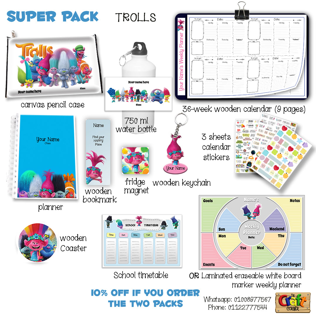 ""Trolls" School labels packs