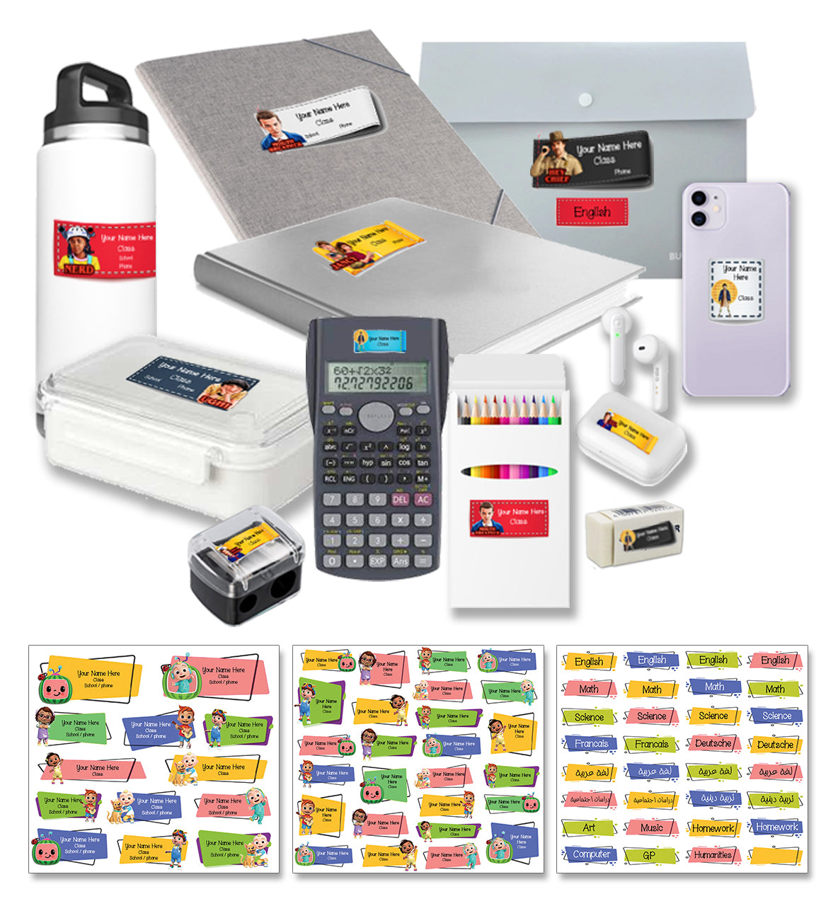 ""Cocomelon" School labels packs