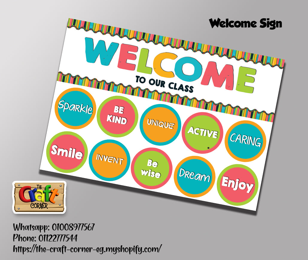 Stripes and Dots Welcome Board Set