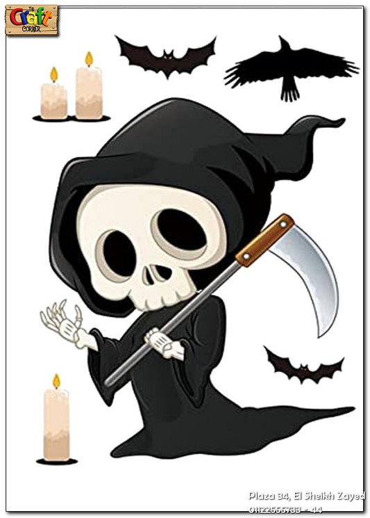Halloween stickers (black skeleton)