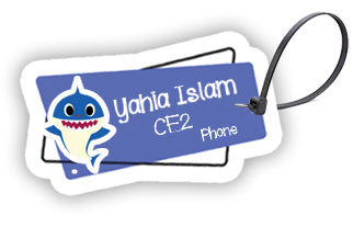 "Baby shark" wooden bag tag