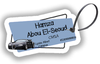 "Cool cars" wooden bag tag