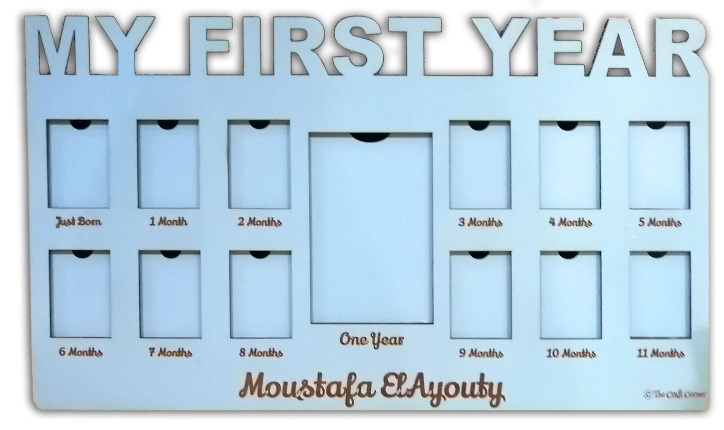 Baby First Year frame (cut out letters)