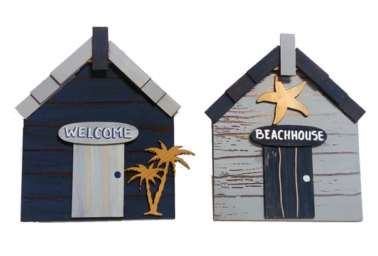 Beach house wooden wall art (set of 2)