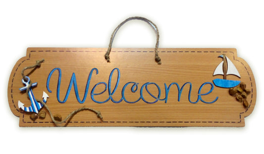 Welcome beach sign (Beige)