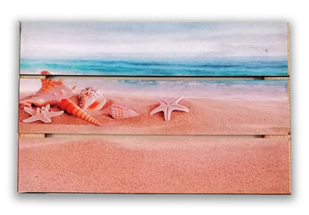 Beach printed wooden plaques (3)