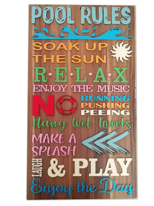 Pool/beach rules wall art