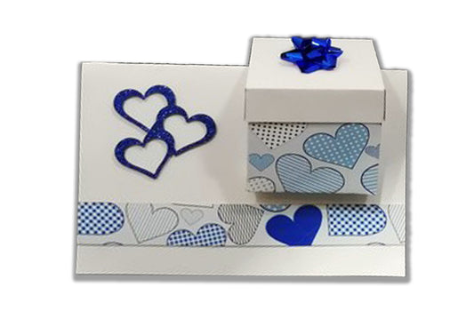 Box Card (Blue hearts)