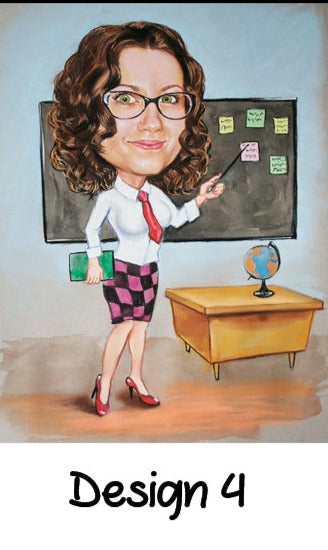 Caricature Teacher mug and notebook set