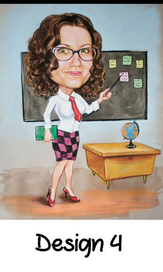 Caricature Teacher wooden board