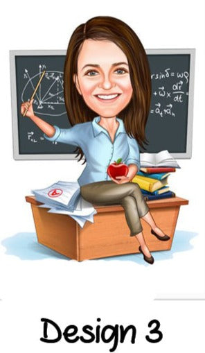 Caricature Teacher mug and notebook set