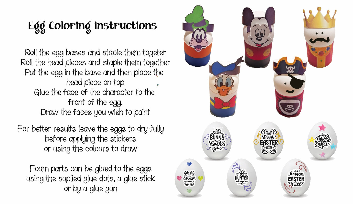 Egg colouring kit 10 (3D boys characters kit)