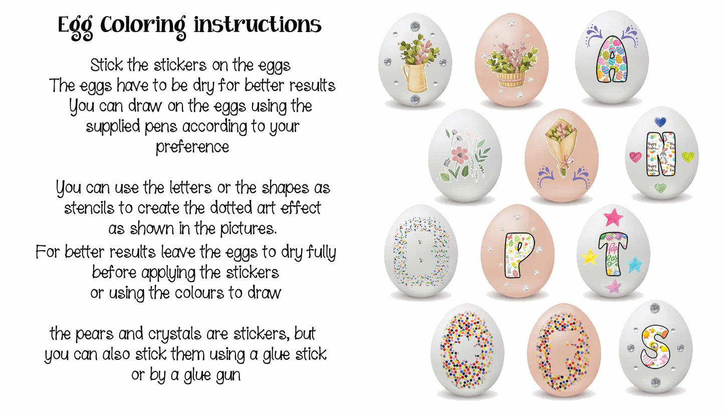 Egg colouring kit 4 (Flowers & letters kit)
