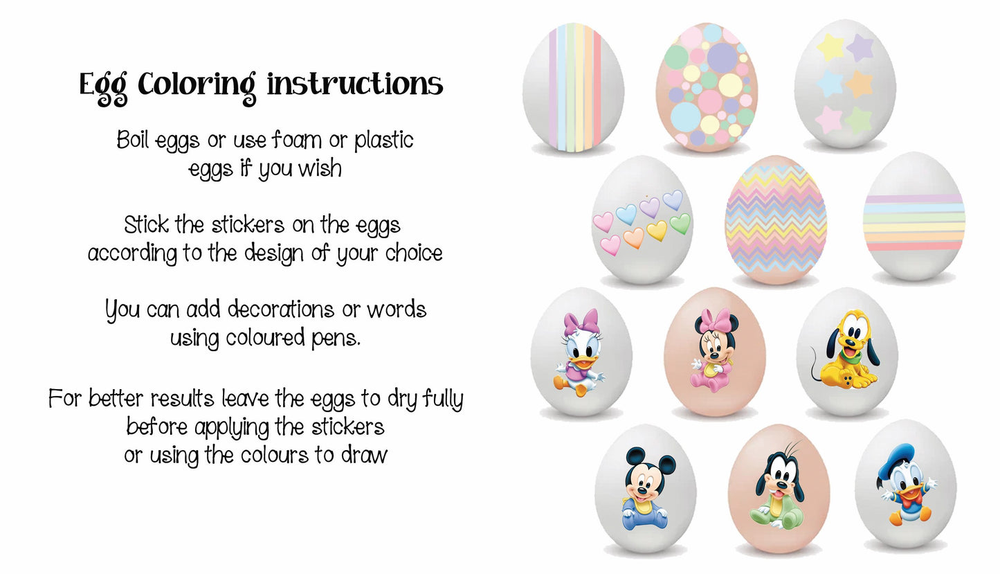 Egg colouring kit 6 (Baby mickey & pastel decorations)