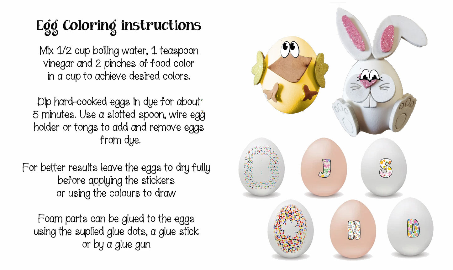 Egg colouring kit 7 (3D chick & bunny kit)