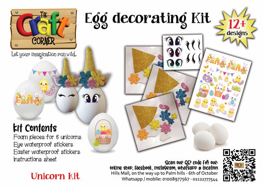 Egg colouring kit 8 (3D unicorn kit)