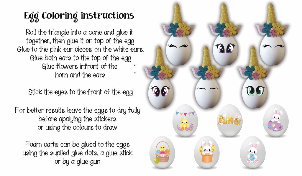 Egg colouring kit 8 (3D unicorn kit)