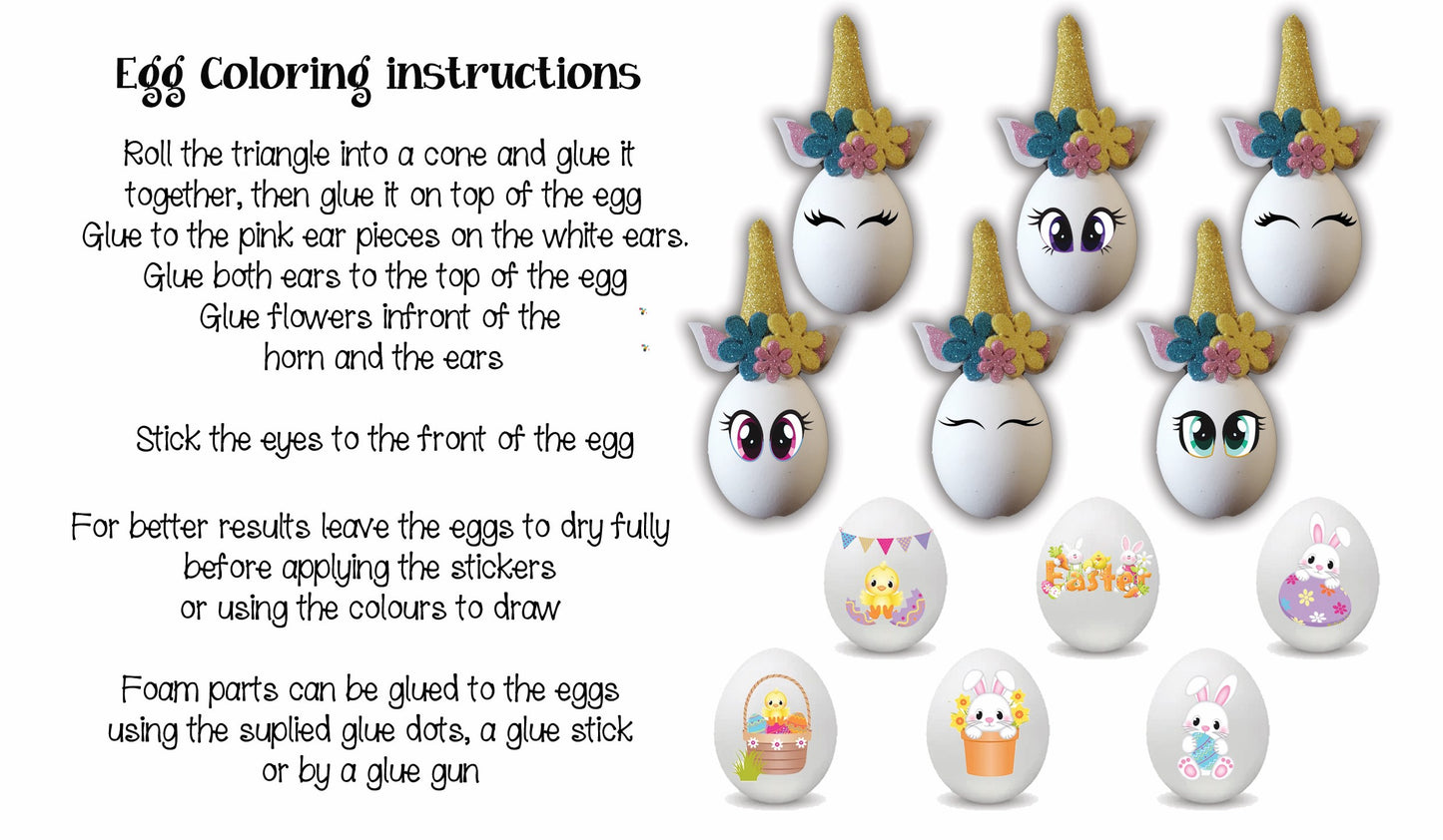 Egg colouring kit 8 (3D unicorn kit)