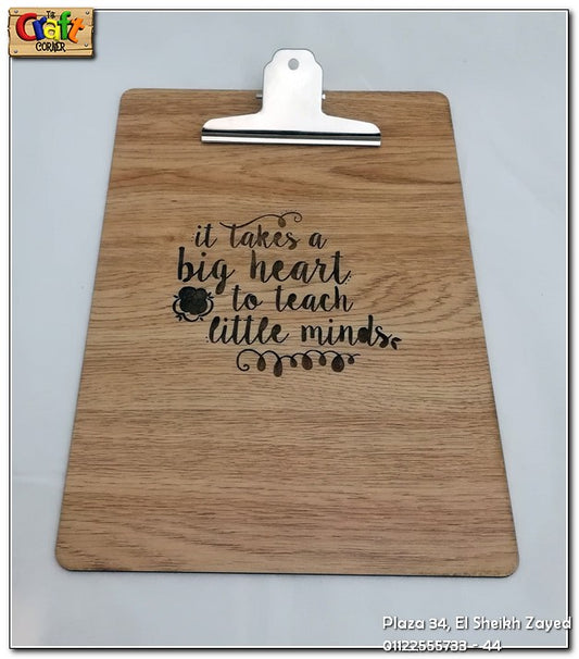 Wooden engraved clipboard