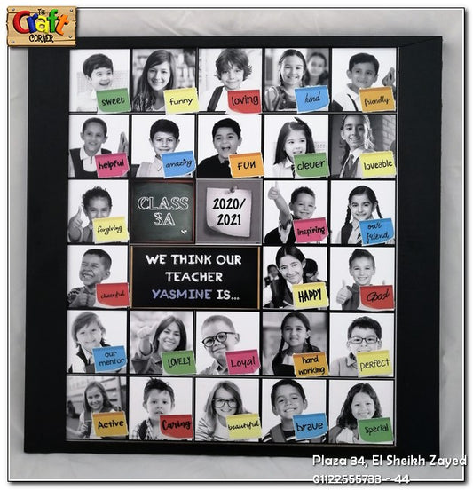 Students pictures & words wooden board for Teacher