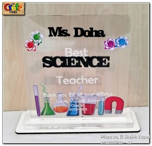 Acrylic teacher subject stand