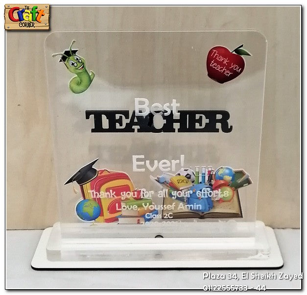 Acrylic teacher subject stand