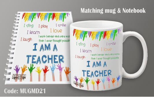 Teacher mug and notebook set (I am a teacher)