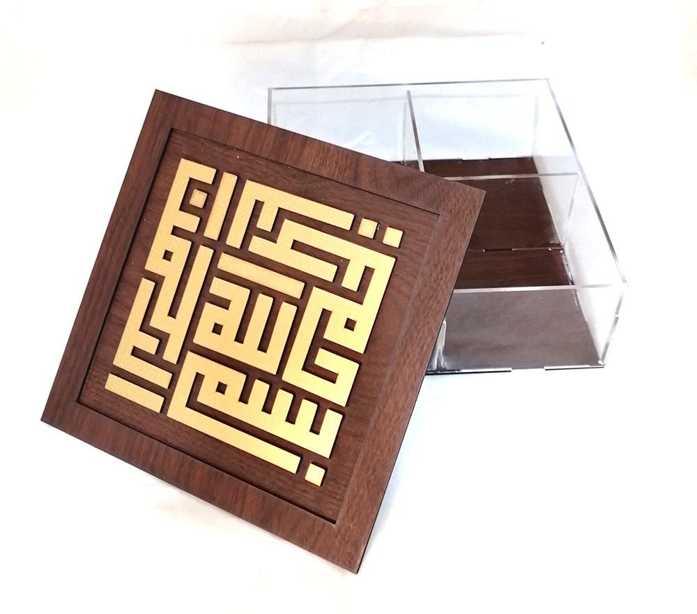 Acrylic & wood box (gold)