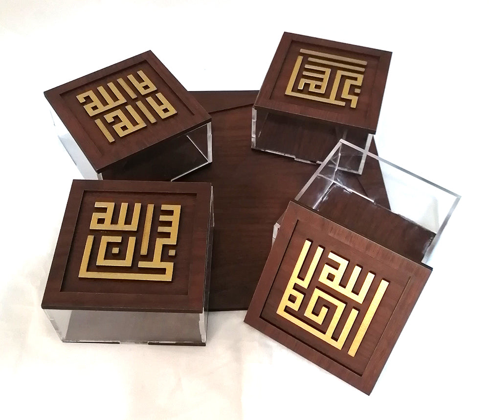 Acrylic & wood box set (gold)