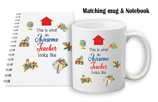 Teacher mug and notebook set (Awesome teacher)
