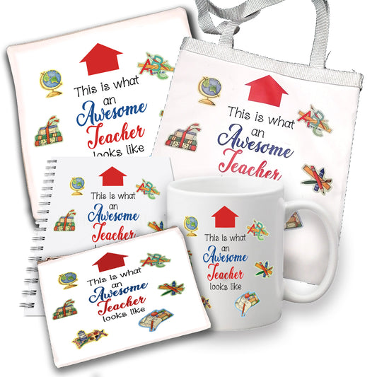 Teacher collection (Tote bag, notebook, pouch, mug, cushion) Awesome teacher