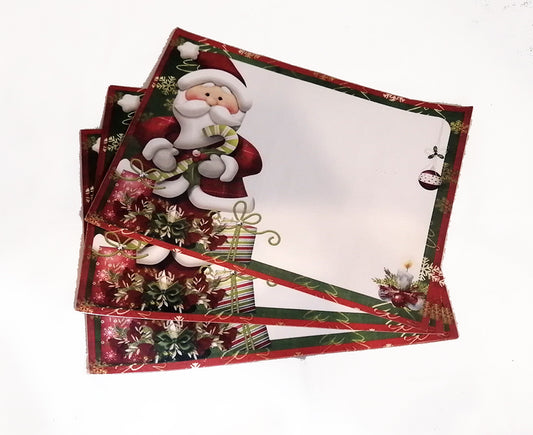 Canvas Printed tablemats (Set of 6).. Santa design