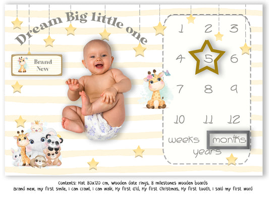 Baby milestone pictures mat set (Animals)